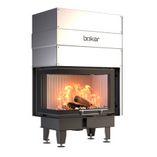 Каминная топка BOKAR 755047 LG (15,2 кВт) white ceramatex – купить угловую гильотинную топку