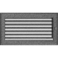 Камінна решітка Kratki Oskar чорно-срібна з жалюзями 17x30