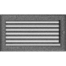 Камінна решітка Kratki Oskar чорно-срібна з жалюзями 17x30