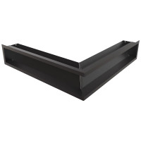 Камінна решітка Kratki LUFT кутова чорна 56x56x12 Slim
