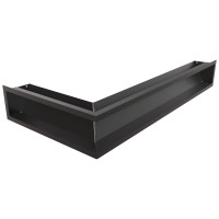 Камінна решітка Kratki LUFT кутова права чорна 40x80x12 Slim