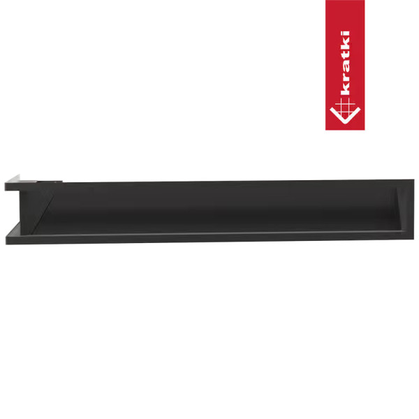 Камінна решітка Kratki LUFT кутова права чорна 40x80x12 Slim