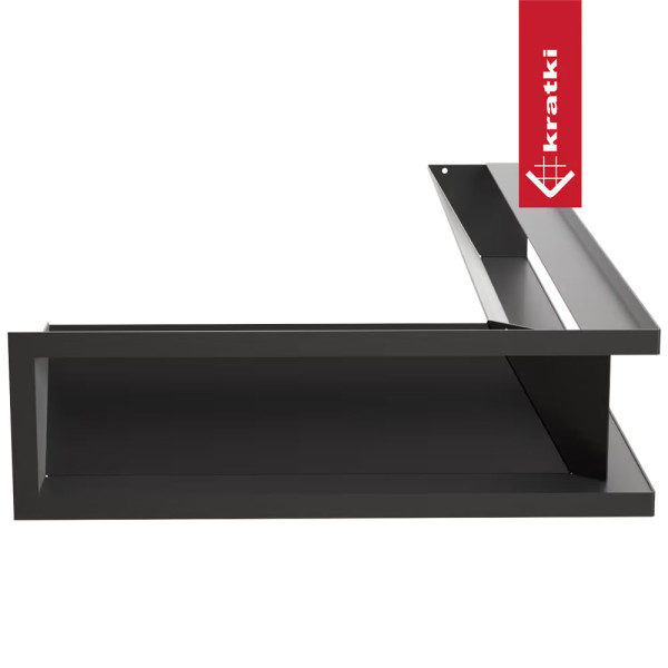 Камінна решітка Kratki LUFT кутова права чорна 40x80x12 Slim