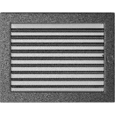 Камінна решітка Kratki чорно-срібна з жалюзями 22x30