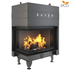 Камінна топка кутова SAVEN Energy Up 75х50х47L Black (15,1 kW) ECO